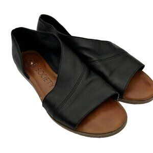 Sole Society Colvan Black Butter Soft Leather D'orsay Flats Womens Size 9M Shoes